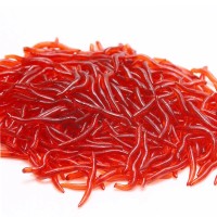 OROOTL Life-Like Silicone Worms Fishing Lures - 100 pcs Red Soft Plastic Baits for Bass and Trout Fishing
